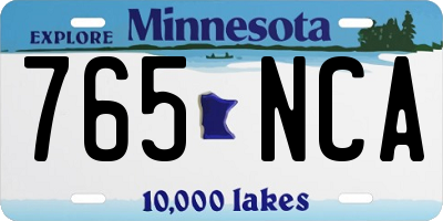 MN license plate 765NCA