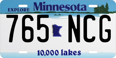MN license plate 765NCG