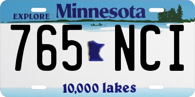 MN license plate 765NCI