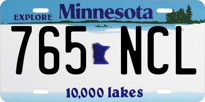 MN license plate 765NCL