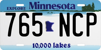 MN license plate 765NCP