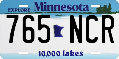MN license plate 765NCR