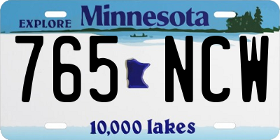 MN license plate 765NCW