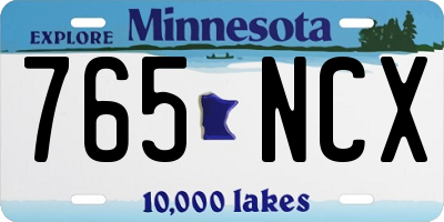 MN license plate 765NCX