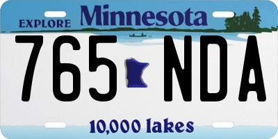 MN license plate 765NDA