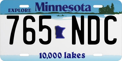 MN license plate 765NDC