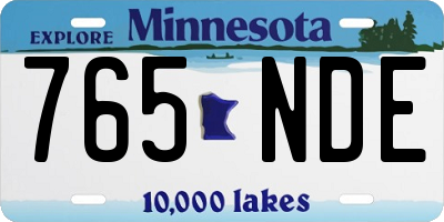 MN license plate 765NDE