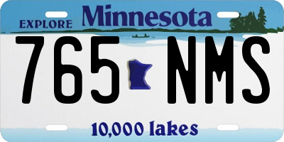 MN license plate 765NMS