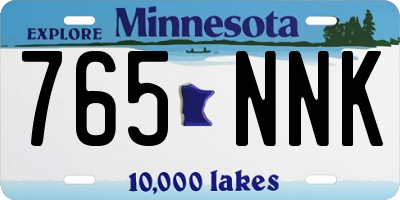 MN license plate 765NNK