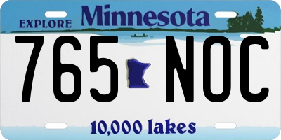 MN license plate 765NOC