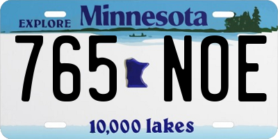 MN license plate 765NOE