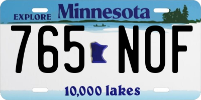 MN license plate 765NOF