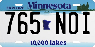 MN license plate 765NOI