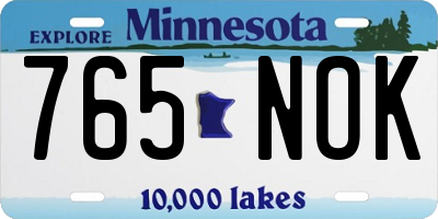 MN license plate 765NOK