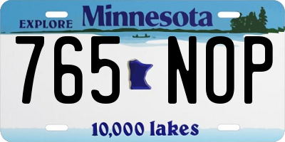 MN license plate 765NOP