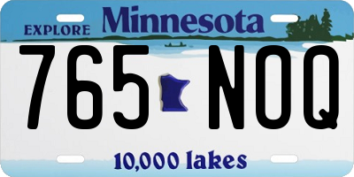 MN license plate 765NOQ