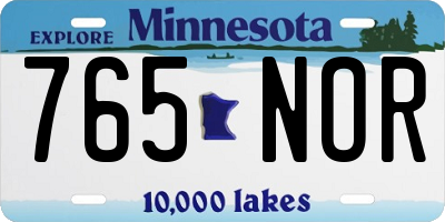 MN license plate 765NOR