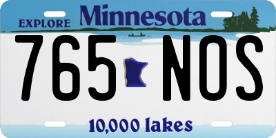 MN license plate 765NOS