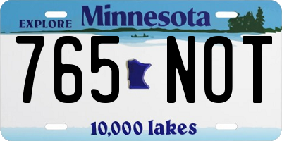 MN license plate 765NOT