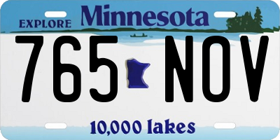 MN license plate 765NOV