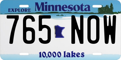 MN license plate 765NOW
