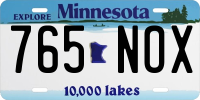 MN license plate 765NOX
