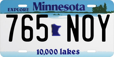 MN license plate 765NOY