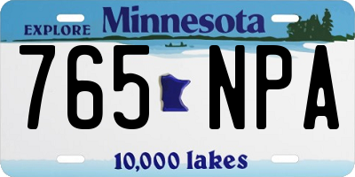 MN license plate 765NPA