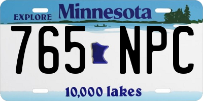 MN license plate 765NPC