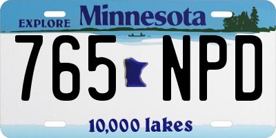 MN license plate 765NPD
