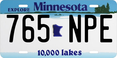 MN license plate 765NPE