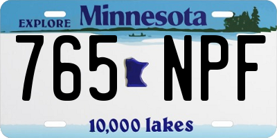 MN license plate 765NPF