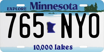 MN license plate 765NYO
