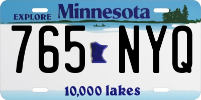 MN license plate 765NYQ
