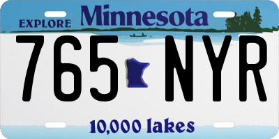 MN license plate 765NYR