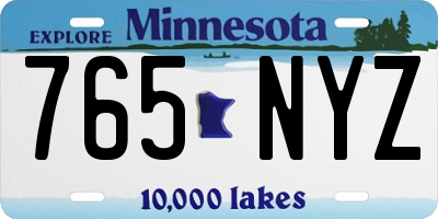 MN license plate 765NYZ