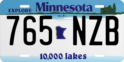 MN license plate 765NZB