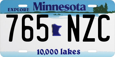 MN license plate 765NZC