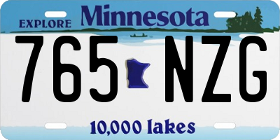 MN license plate 765NZG
