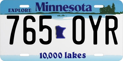 MN license plate 765OYR