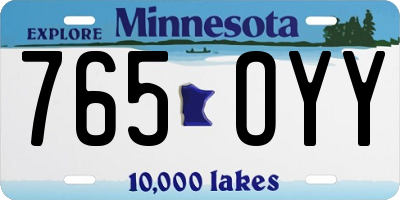 MN license plate 765OYY