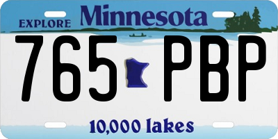 MN license plate 765PBP