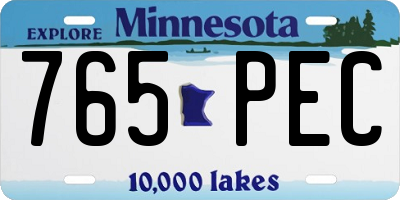 MN license plate 765PEC