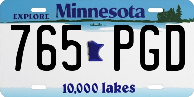 MN license plate 765PGD