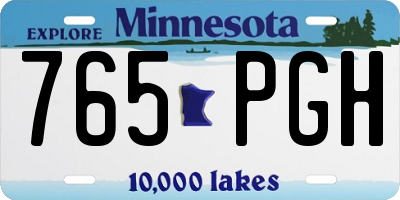MN license plate 765PGH