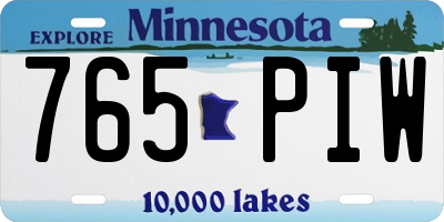 MN license plate 765PIW