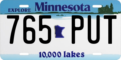 MN license plate 765PUT