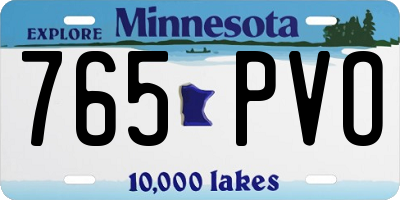 MN license plate 765PVO