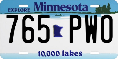 MN license plate 765PWO