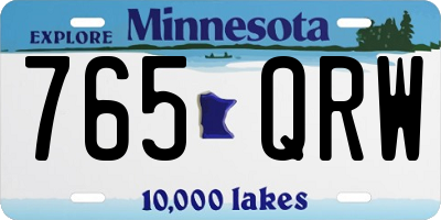MN license plate 765QRW
